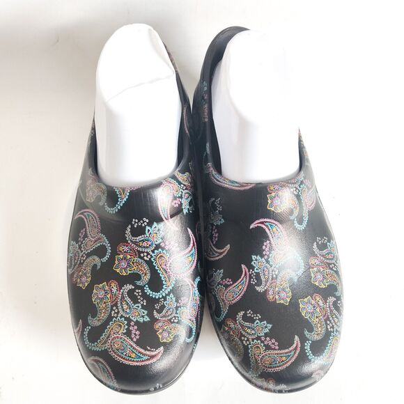 Crocs Neria ll Womens Work Shoes Black Slip On Comfort Clog Black Paisley Size 8 - Picture 4 of 11